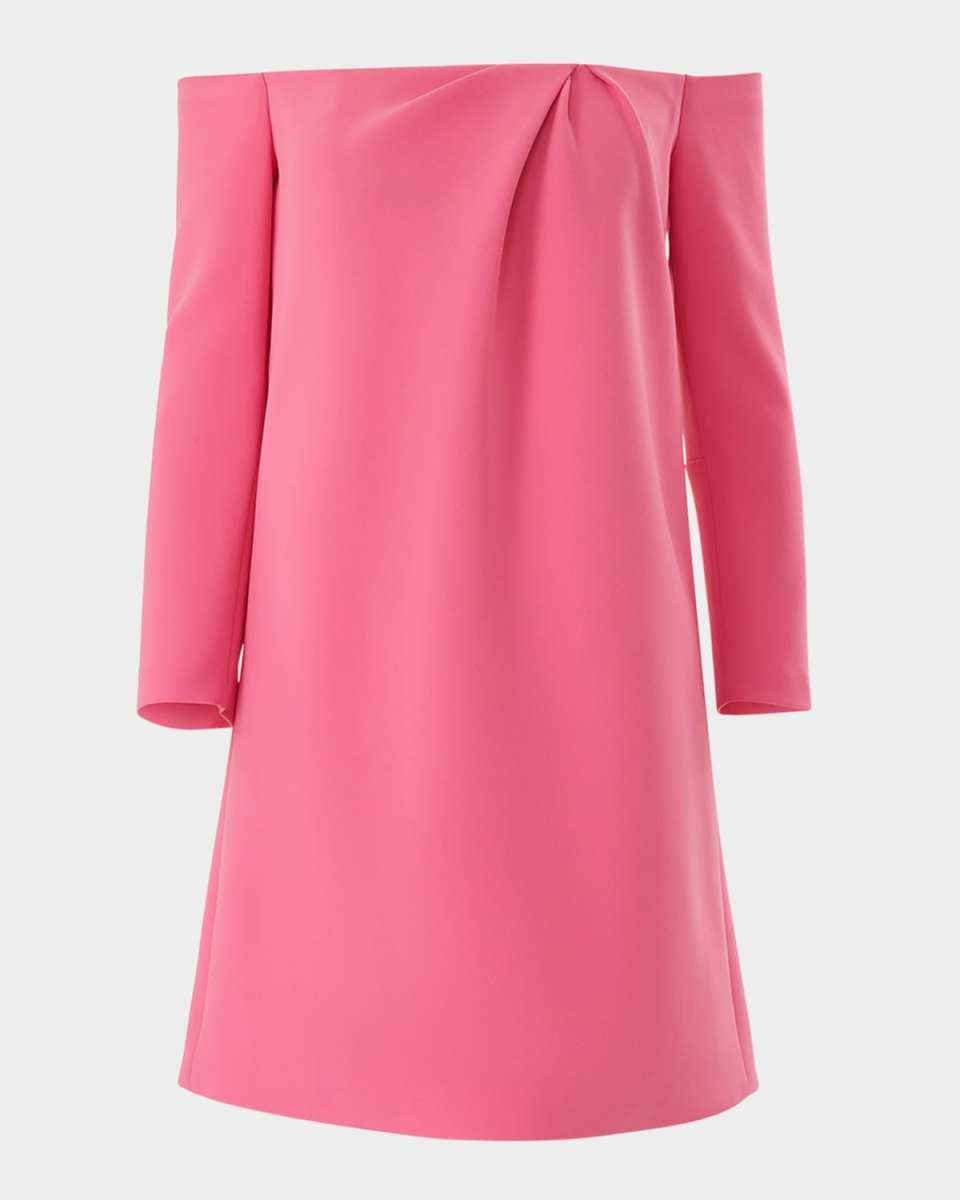 Off-The-Shoulder 3/4-Sleeve Mini Dress